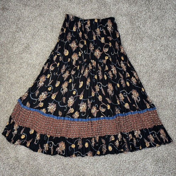 Vtg Broomskirt Maxi Skirt Womens XL Floral Boho Lucia Lukken USA - Picture 1 of 10